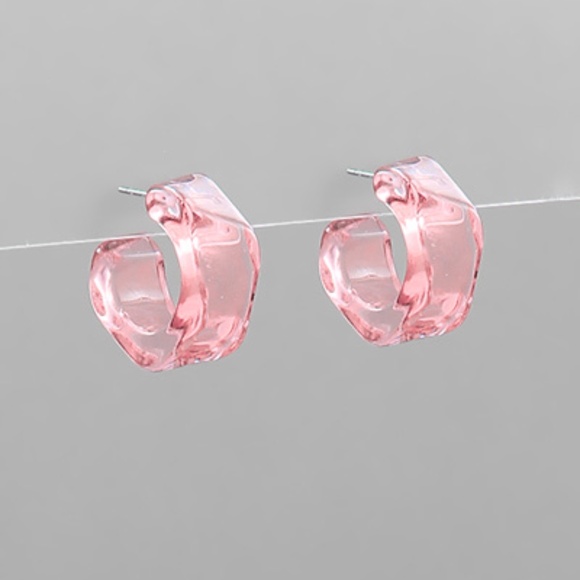 Color Lucite Resin Hoops - Picture 2 of 2